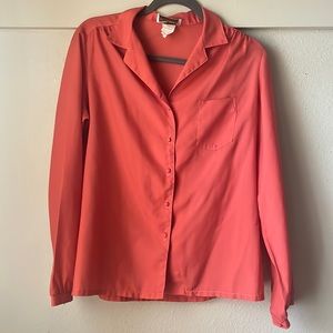 Puccini vintage coral colored long sleeve button down blouse